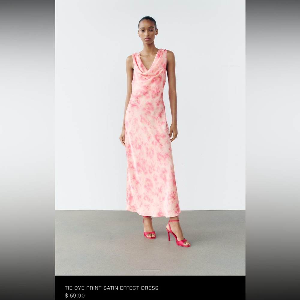 Zara Tie Dye Satin Effect Dress